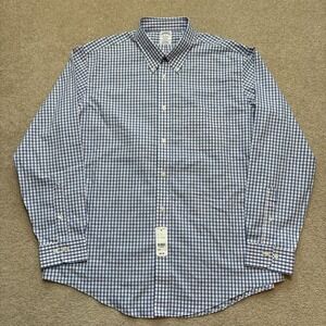 NWT Brooks Brothers Shirt Mens XL Regent Blue Pink Gingham Non-Iron Supima